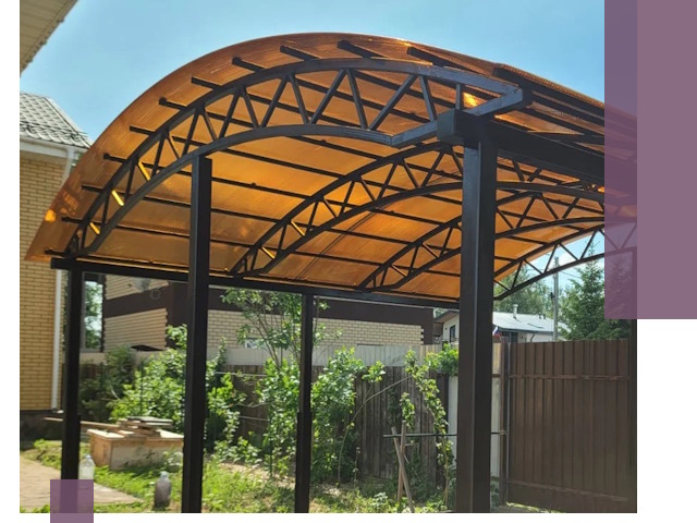 Изготовление навесов под ключ в Орле из качественных материалов