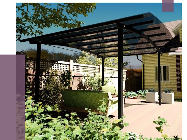 Навесы для террасы в Орле от 12908 руб. под ключ | ПРОЛЁТ-Орл