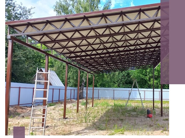 Односкатные навесы под ключ в Орле — изготовление и монтаж