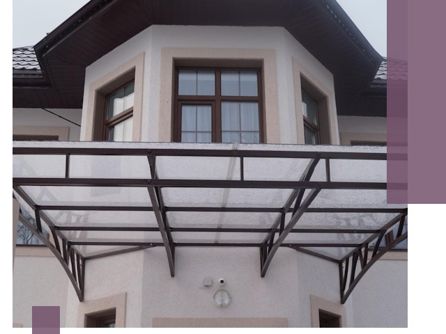 Козырьки из поликарбоната под ключ в Орле