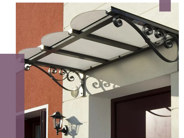 Односкатные козырьки в Орле от 8302 руб.  | ПРОЛЁТ-Орл