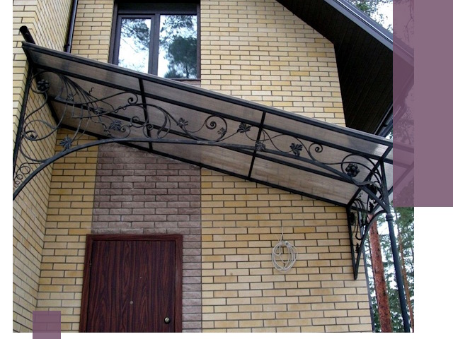 Односкатные козырьки из металла под ключ в Орле