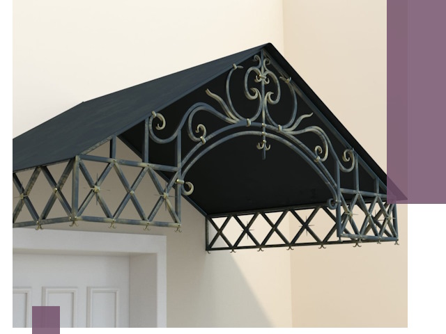 Двускатные металлические козырьки под ключ в Орле