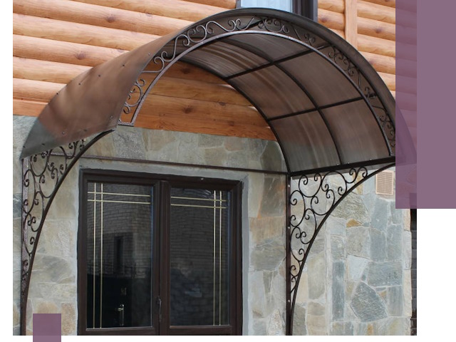 Арочные козырьки под ключ в Орле: изготовление и монтаж